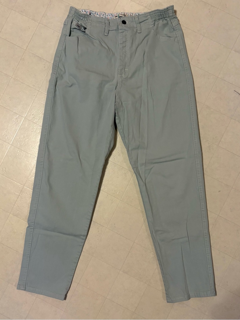 Lee Side - Elastic at the Waist Light Blue/Green Size 14 Medium